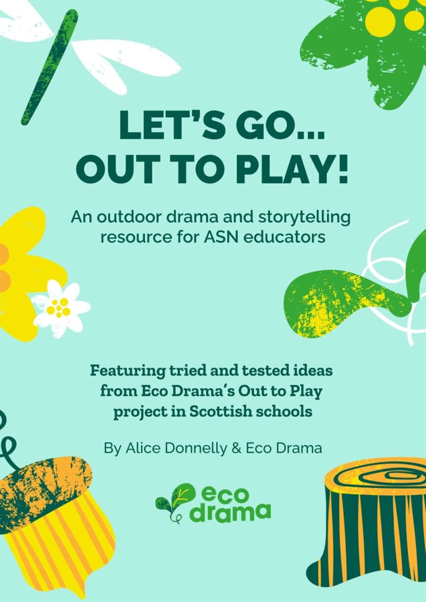 The front cover of a new Out to Play resource pack for Additional Support Needs Schools. Ther are nature themed images and text on the front cover.